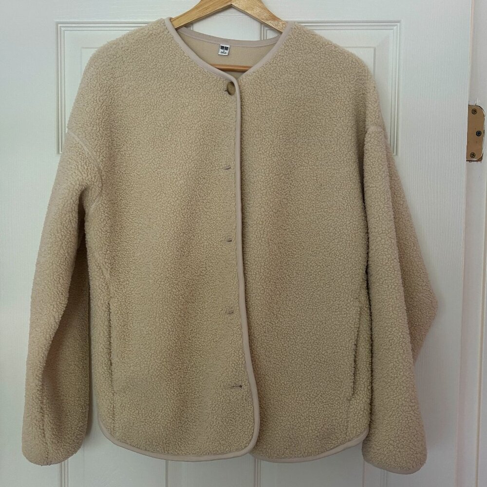 UNIQLO Boa Fleece Relaxed Cardigan Womens Small
